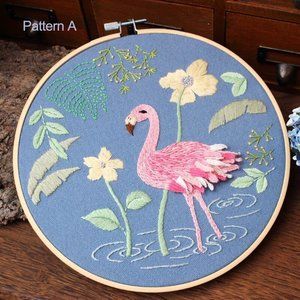 🎈3 for $25🎈Flamingo Embroidery Kit Full Kit, DYI